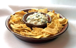 chip and dip w spinach artichoke dip